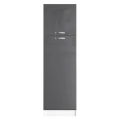 Keukenkasten|Brico Kolomkast Keuken Delice 60X204Cm 2 Deuren Hoogglans Grijs