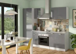 Keukenkasten|Brico Kolomkast Keuken Delice 60X204Cm 2 Deuren Hoogglans Grijs