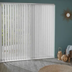 Brico Madeco 3051 Verticale Lamellen 5 Stuks Wit 8,9 X 260 Cm + Rail 150 Cm- Lamellen