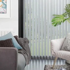 Brico Madeco 4125 Verticale Lamellen Compleet Lichtdoorlatend Grijs 12,7 X 260 Cm + Rail 300 Cm- Lamellen