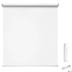 Brico Madeco White Gemotoriseerd Verduisteringsrolgordijn E-Roll Wit Effen 180X250Cm- Rolgordijnen