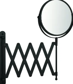 Spiegels|Brico Make-Up Spiegel Rond 3X Vergrotend Uittrekbaar Zwart O15Cm