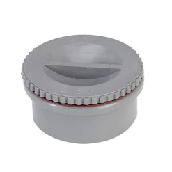 Waterafvoer|Brico Martens Pvc Eindstop Met Schroefdeksel O80Mm Grijs