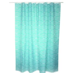 Douchegordijnen|Brico Msv Douchegordijn Wave Blauw 180Cm