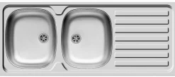 Keukenbladen & Spoelbakken|Brico Nord Inox Spoelbak Opbouw 2 Kommen + Afdruipplaat 120X50Cm Roestvrij Staal