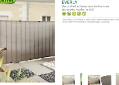 Brico Nortene Balkondoek Zichtbelemmering Everly Platinium 1,5X5M- Balkonschermen