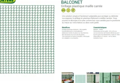 Brico Nortene Balkonscherm Cuadrant 05 Groen 1X5M- Balkonschermen