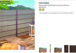 Tuinhout|Brico Nortene Donkerbruin Privacyscherm Havana 1X5M