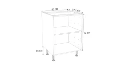 Keukenkasten|Brico Onderkast Keuken Modulo Wit 60Cm