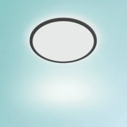 Badkamerverlichting|Brico Philips Plafondlamp Superslim Zwart O30Cm 18W