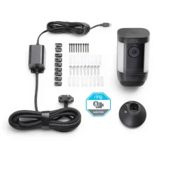 Brico Ring Beveiligingscamera Spotlight Cam Pro - Plug-In - 1080P Hd-Video - Zwart- Beveiligingscamera