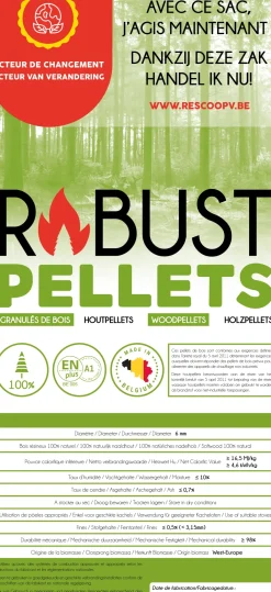 Brico Robust Pellets, 100% Naaldhout, Premium Kwaliteit 15Kg