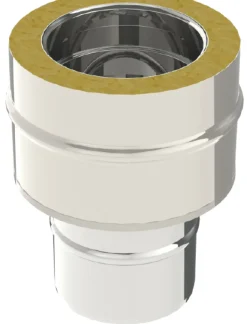 Brico Saninstal Overgangsstuk Enkel/Dubbelwandig Voor Pellet O80/130Mm Rvs