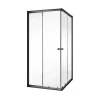 Douchedeuren|Brico Schulte Hoekinstap - Schuifdeur - 80-90X80-90X180 -Zwart - Helder