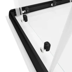 Douchedeuren|Brico Schulte Hoekinstap - Schuifdeur - 80-90X80-90X180 -Zwart - Helder