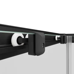 Douchedeuren|Brico Schulte Hoekinstap - Schuifdeur - 80-90X80-90X180 -Zwart - Helder