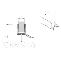Douchedeuren|Brico Sealskin Afdichtprofiel Tss-001 1000 Hg T.B.V. Onderzijde Draaideur En Pendeldeur 6-8Mm Transparant