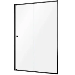 Douchedeuren|Brico Sealskin Contour Schuifdeur Voor Nis 140Cm, 200Cm Hoog |Zwart 6Mm Helder Veiligheidsglas