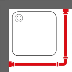 Douchegordijnstangen|Brico Sealskin Easy Roll Douchegordijnstangset 90X90X90Cm Mat Aluminium