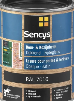 Brico Sencys Beits Ramen En Deuren Dekkend Zijdeglans Ral7016 0,75L- Beits