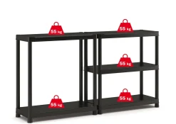 Opbergrekken|Brico Sencys Opbergrek Pvc Zwart 40 X 90 X 182 Cm