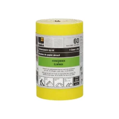 Brico Sencys Schuurrol Papier Geel A/O 115Mm X 5M P60- Schuurpapier