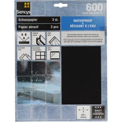 Brico Sencys Schuurvel Wet & Dry S/C 230X280Mm P600 3St- Schuurpapier