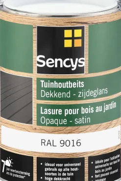 Brico Sencys Tuinhoutbeits Dekkend Zijdeglans Ral9016 2,5L- Beits