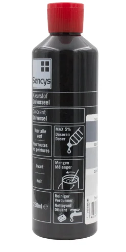 Brico Sencys Universele Kleurstof Zwart 250Ml- Decoratieve Verf