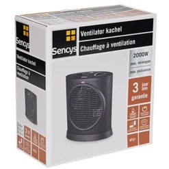 Brico Sencys Ventilatorkachel 2000W Met Oscillatie Zwart