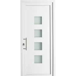 Brico Solid Buitendeur Esterno E05 4 Vensters Wit Links 98X218Cm- Voordeuren
