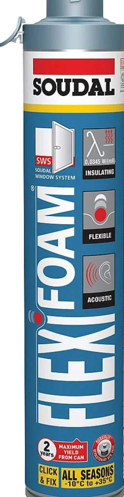 Isolatieschuim|Brico Soudal Zelf Uitzettend Pu-Schuim Flexifoam C&F Blauw 750Ml