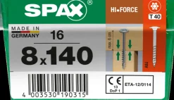 Brico Spax Schroef Hi.Force Wirox 8X140Mm 16 Stuks- Schroeven