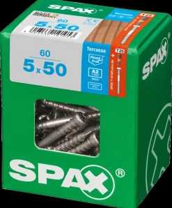 Brico Spax Terrasschroef A2 Inox 50X5Mm 60 St- Tuinbeslag & Terrasschroeven