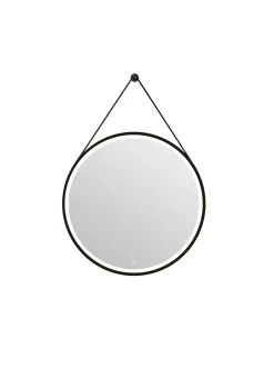 Spiegels|Brico Spiegel Barber Rond Met Verlichting Touch Sensor En Spiegelverwarming Zwart O75Cm