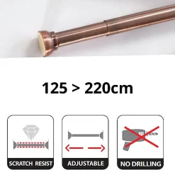 Douchegordijnstangen|Brico Spirella Douchestang Kreta 125-220Cm Koper