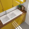 Keukenbladen & Spoelbakken|Brico Spoelbak Einna 2 Bakken 116X50X20Cm Composiet Wit