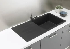 Keukenbladen & Spoelbakken|Brico Spoelbak Vogua 1 Xl Bak 100X50X21Cm Composiet Zwart