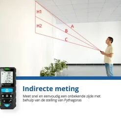 Lasermeters|Brico Techweise Laser Afstandsmeter 50M - Met Alle Meetopties