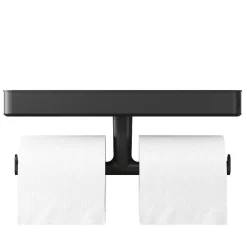 Toiletaccessoires|Brico Tiger Carv Toiletrolhouder Met Planchet Zwart