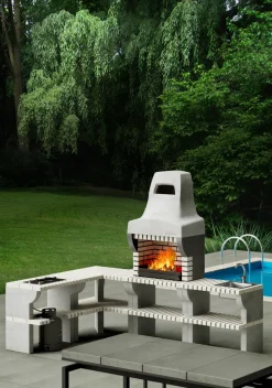 Brico Tuozi Stenen Barbecue Bailen Plus 86,5X58X220Cm- Betonnen Barbecue