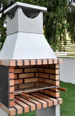 Brico Tuozi Stenen Barbecue Zon 64X47X190Cm- Betonnen Barbecue