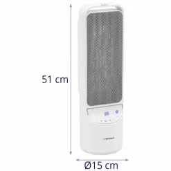 Brico Uniprodo Elektrische Ventilatorkachel - 1200/2000 W - Draaibaar - Wit Uni_Heater_11