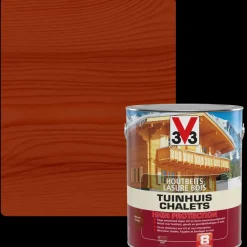 Brico V33 Houtbeits Tuinhuis High Protection Mahonie Zijdeglans 2,5L- Beits