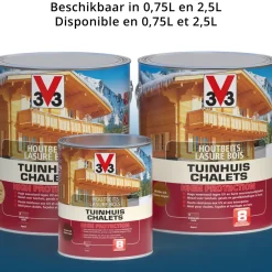 Brico V33 Houtbeits Tuinhuis High Protection Mahonie Zijdeglans 2,5L- Beits