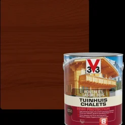Brico V33 Houtbeits Tuinhuis High Protection Donkere Eik Zijdeglans 2,5L- Beits