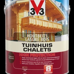 Brico V33 Houtbeits Tuinhuis High Protection Donkere Eik Zijdeglans 2,5L- Beits