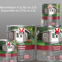 Brico V33 Houtbeits Tuinhuis Salar Grey Zijdeglans 2,5L- Beits