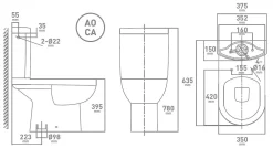 Duoblok Toiletten|Brico Van Marcke Duoblok Toilet Cobro I Ao Aansluiting I Soft-Close Toiletzitting Wit