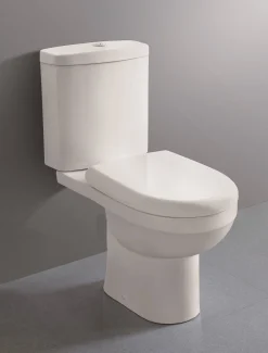 Duoblok Toiletten|Brico Van Marcke Duoblok Toilet Cobro I Ao Aansluiting I Soft-Close Toiletzitting Wit